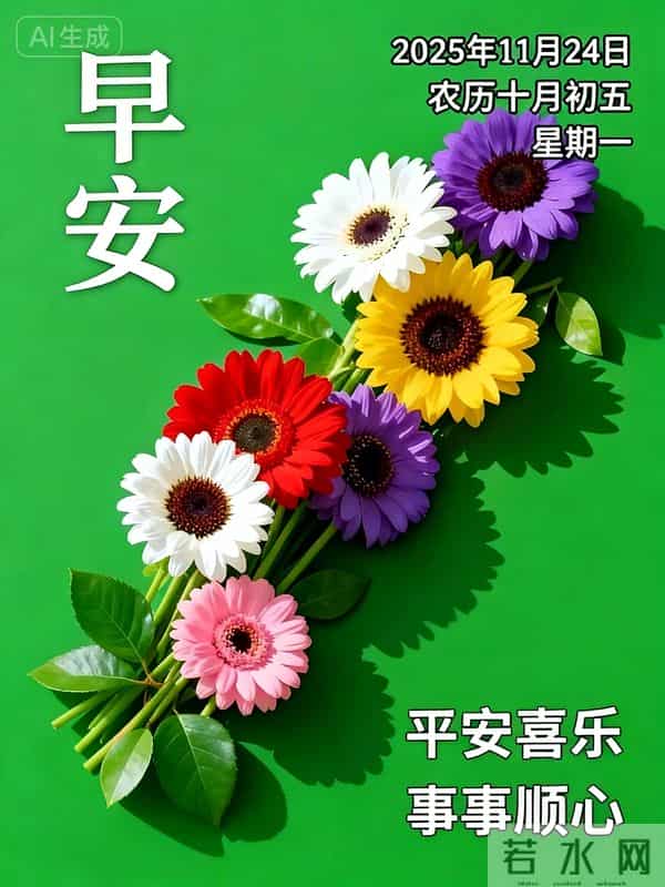 2025年11月24日十月初五早上好，周一早晨祝福语，冬日早安图片