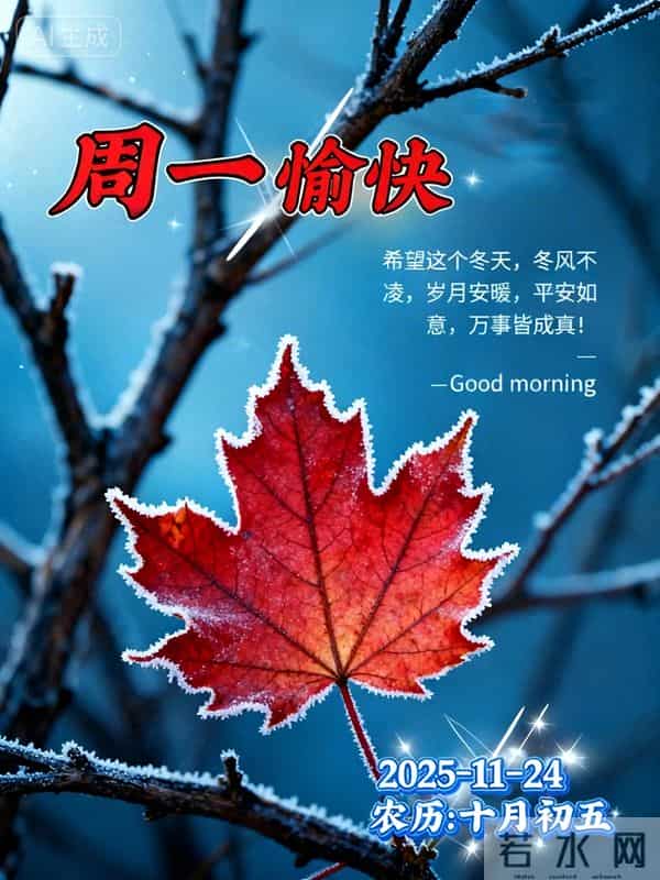 「冬日暖阳」11月24日早上好！初冬的早晨祝福问候语，早安图片