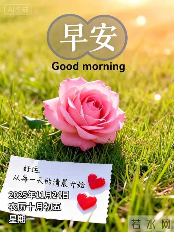 2025年11月24日十月初五早上好，周一早晨祝福语，冬日早安图片