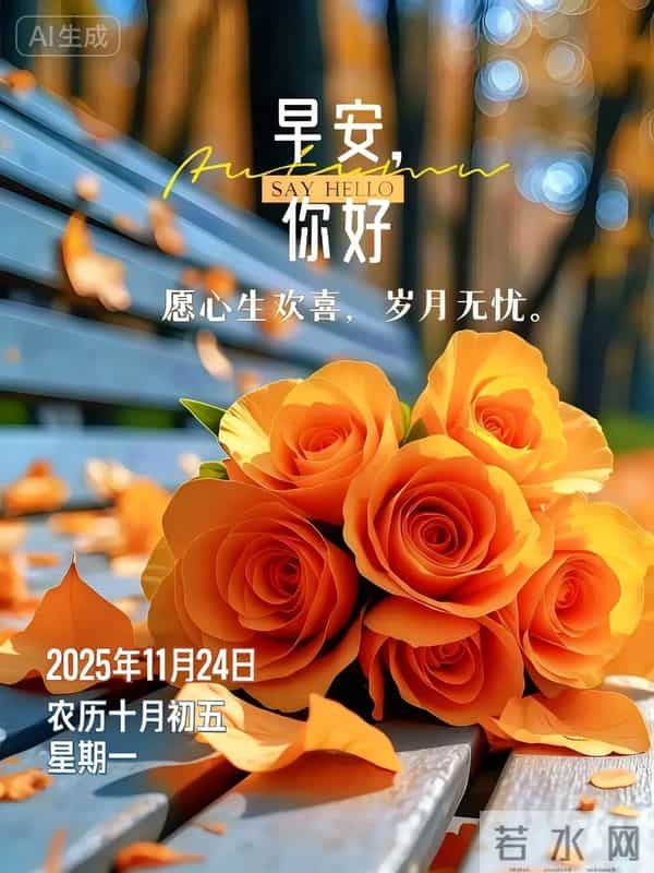 2025.11.24今日十月初五——早上好,周一祝福问候语,早安图片