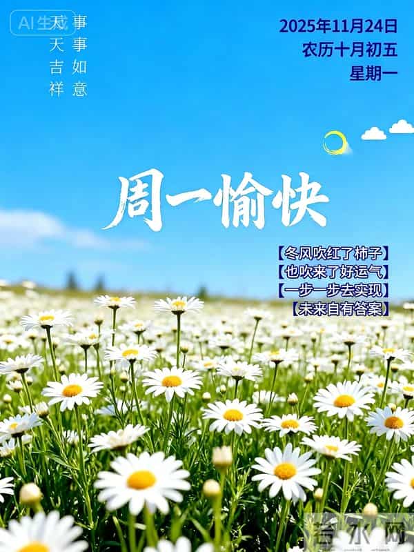 2025.11.24今日十月初五——早上好,周一祝福问候语,早安图片