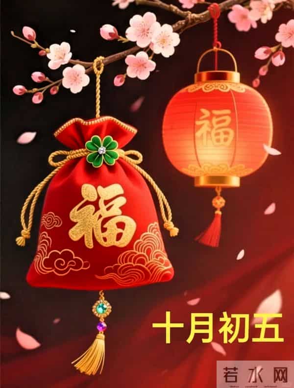 农历十月初五早安祝福,愿五福临门送好运,吉祥如意伴朝夕~