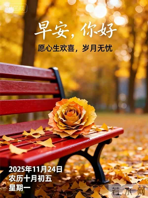 2025年11月24日十月初五早上好，周一早晨祝福语，冬日早安图片