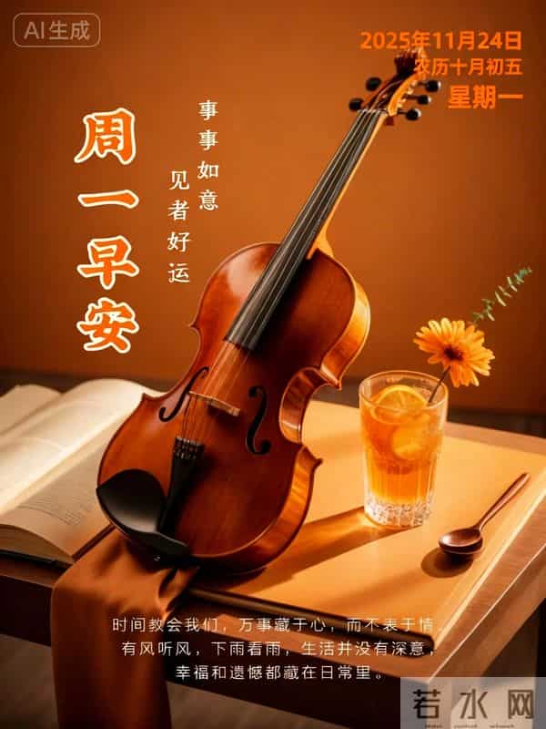 2025年11月24日十月初五周一早上好！最佳创意漂亮早晨祝福语图片