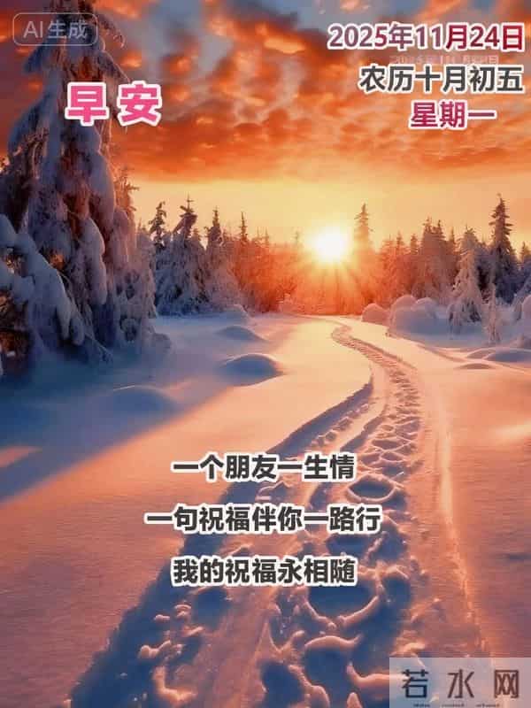 2025.11.24今日十月初五——早上好,周一祝福问候语,早安图片