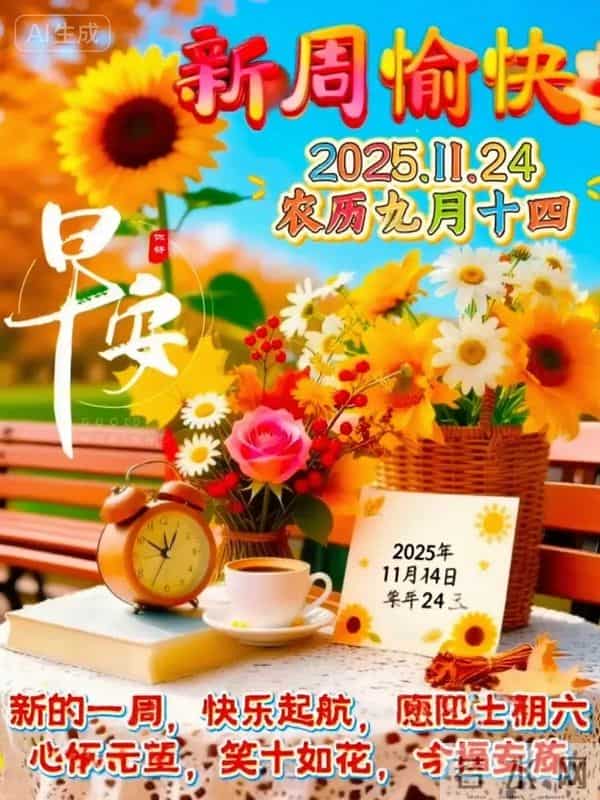 2025.11.24今日唯美早安 周一晨安喜乐安康常伴