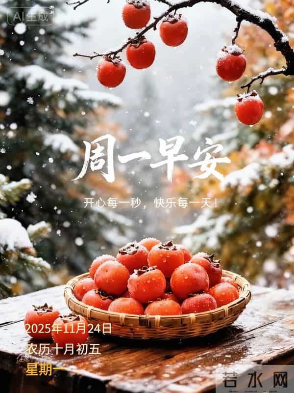 2025.11.24今日十月初五——早上好,周一祝福问候语,早安图片