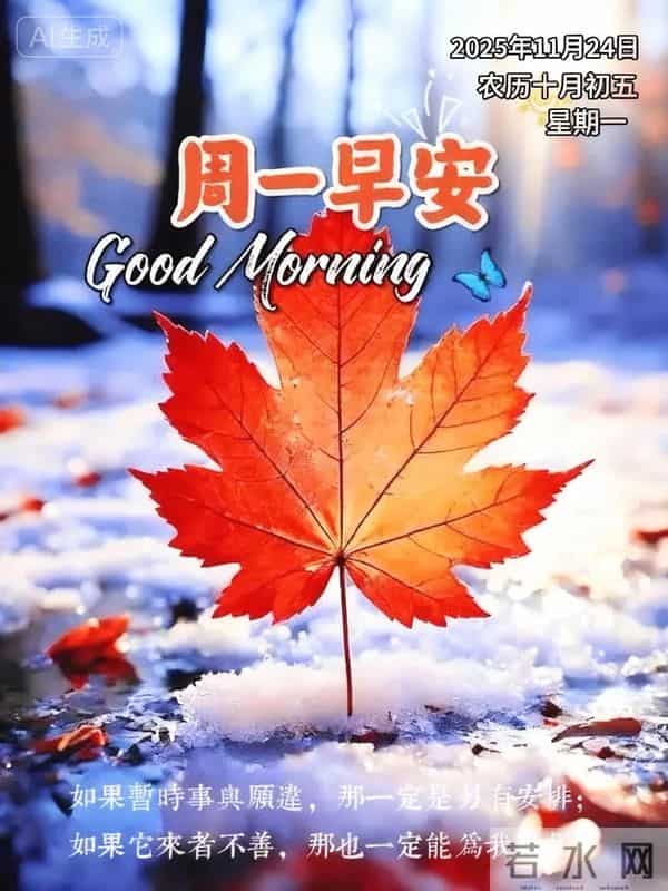 2025.11.24今日唯美早安 周一晨安喜乐安康常伴