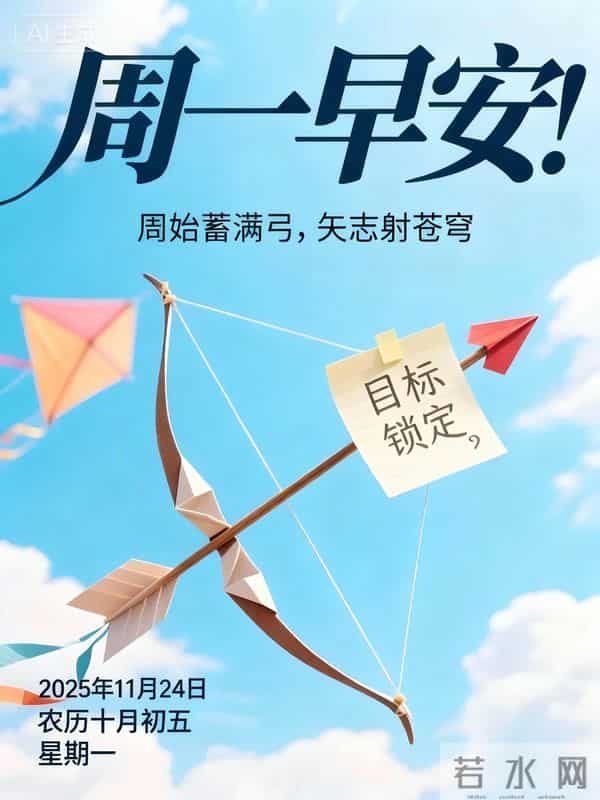 2025.11.24今日十月初五——早上好,周一祝福问候语,早安图片