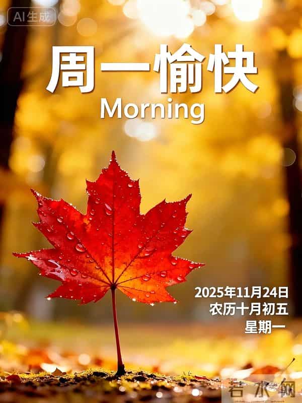 2025年11月24日十月初五周一早上好！最佳创意漂亮早晨祝福语图片