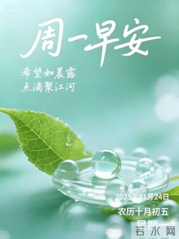 2025.11.24今日十月初五——早上好,周一祝福问候语,早安图片