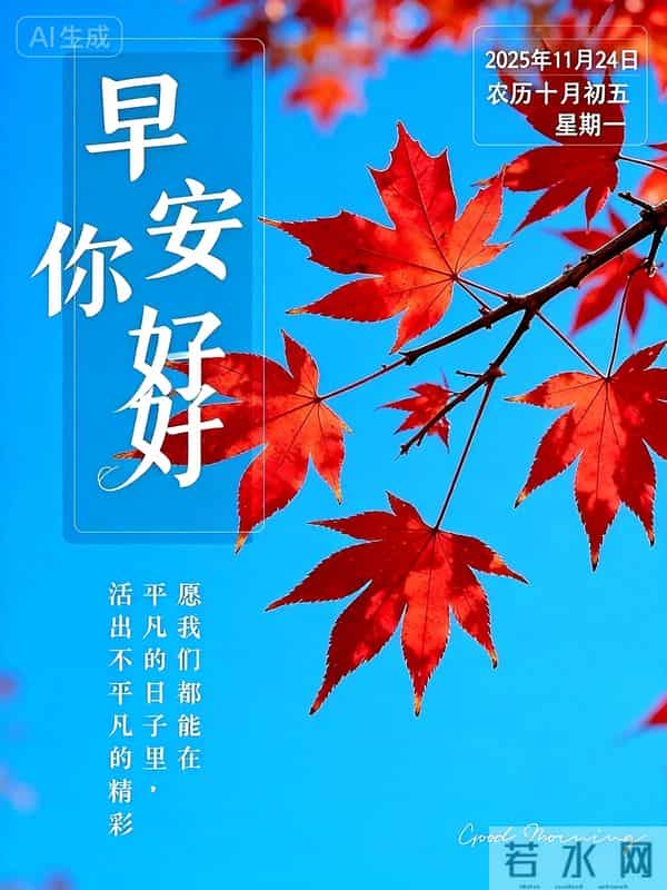 2025年11月24日十月初五周一早上好！最佳创意漂亮早晨祝福语图片