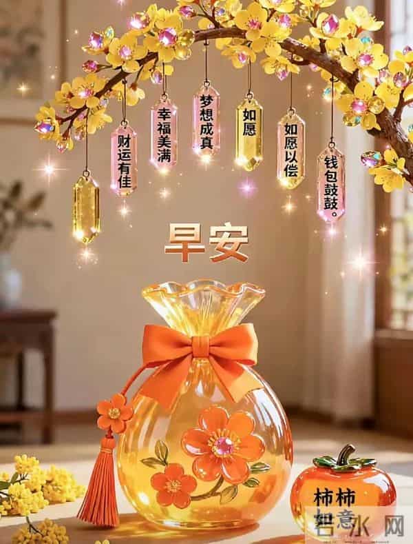 「冬日暖阳」11月24日早上好！初冬的早晨祝福问候语，早安图片