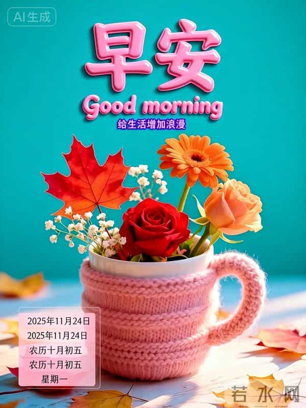 2025年11月24日十月初五周一早上好！最佳创意漂亮早晨祝福语图片