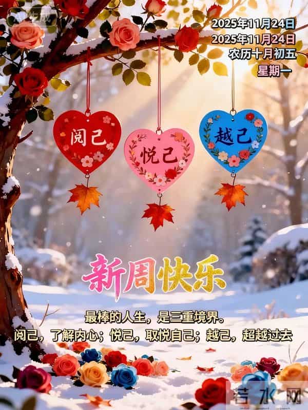 2025.11.24今日十月初五——早上好,周一祝福问候语,早安图片