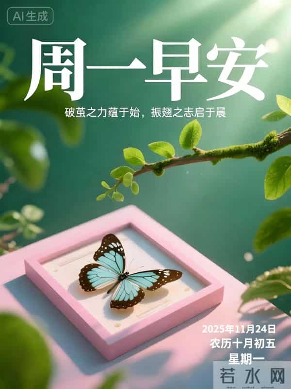 2025.11.24今日十月初五——早上好,周一祝福问候语,早安图片