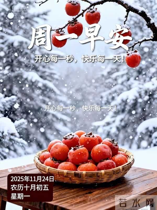 2025年11月24日十月初五周一早上好！最佳创意漂亮早晨祝福语图片