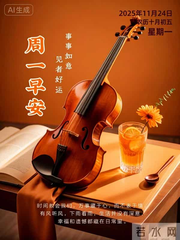 2025年11月24日十月初五早上好，周一早晨祝福语，冬日早安图片