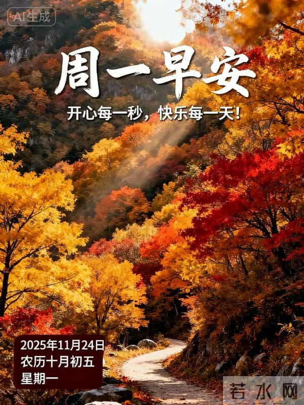 2025年11月24日十月初五周一早上好！最佳创意漂亮早晨祝福语图片