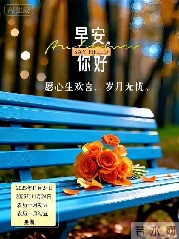 2025年11月24日十月初五周一早上好！最佳创意漂亮早晨祝福语图片