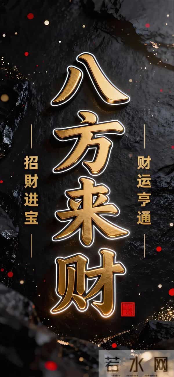 国风吉祥语手机壁纸！从喜从天降到所愿皆如意！