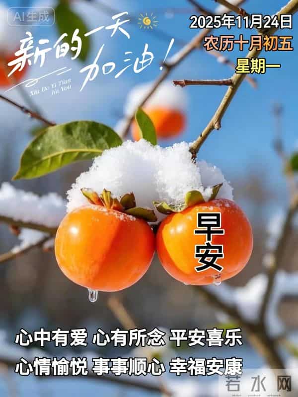 2025.11.24今日十月初五——早上好,周一祝福问候语,早安图片