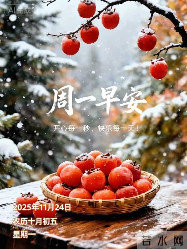 2025.11.24今日十月初五——早上好,周一祝福问候语,早安图片