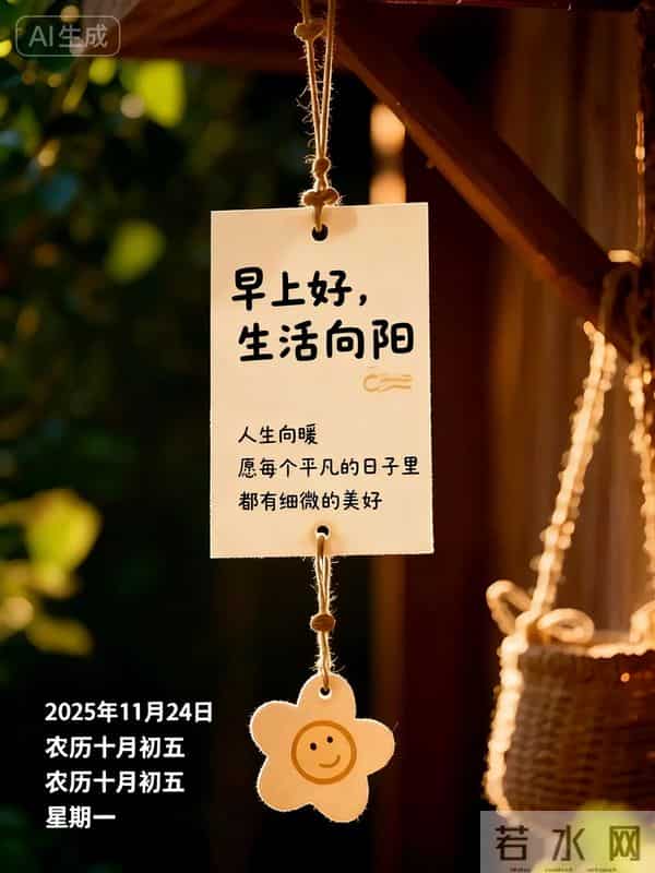 2025年11月24日十月初五早上好，周一早晨祝福语，冬日早安图片