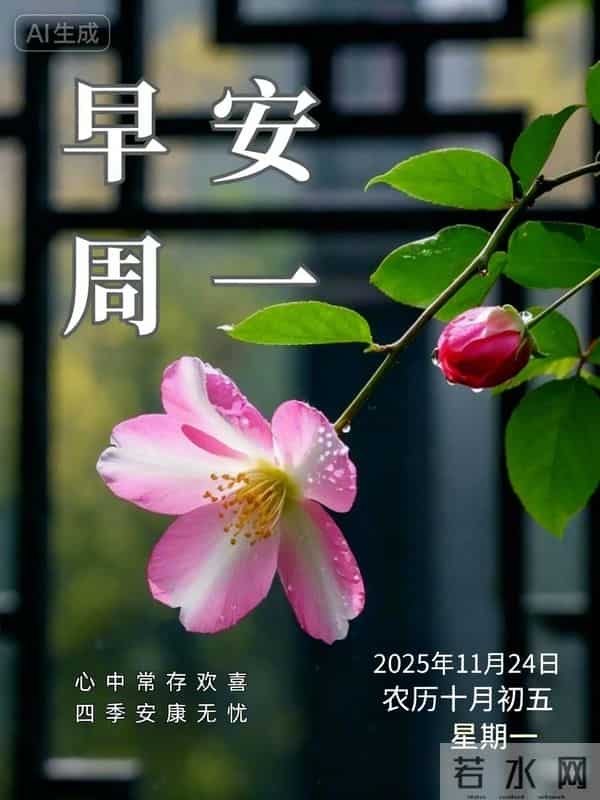 2025.11.24今日十月初五——早上好,周一祝福问候语,早安图片