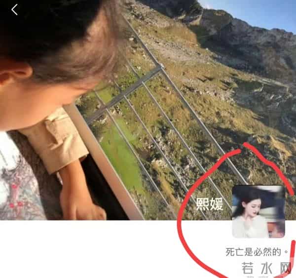 吴佩慈公开大S朋友圈内容，背景图是小玥儿，签名：死亡是必然的