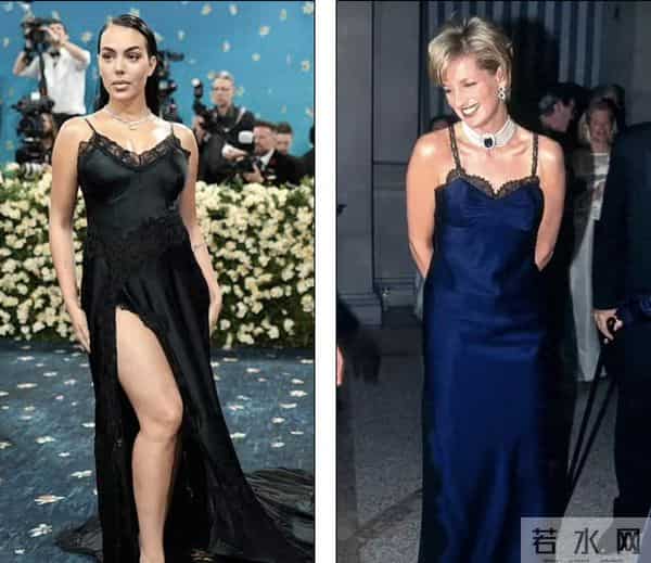 乔治娜的Met Gala首秀:致敬戴妃的黑色吊带裙,C罗女友的独立宣言