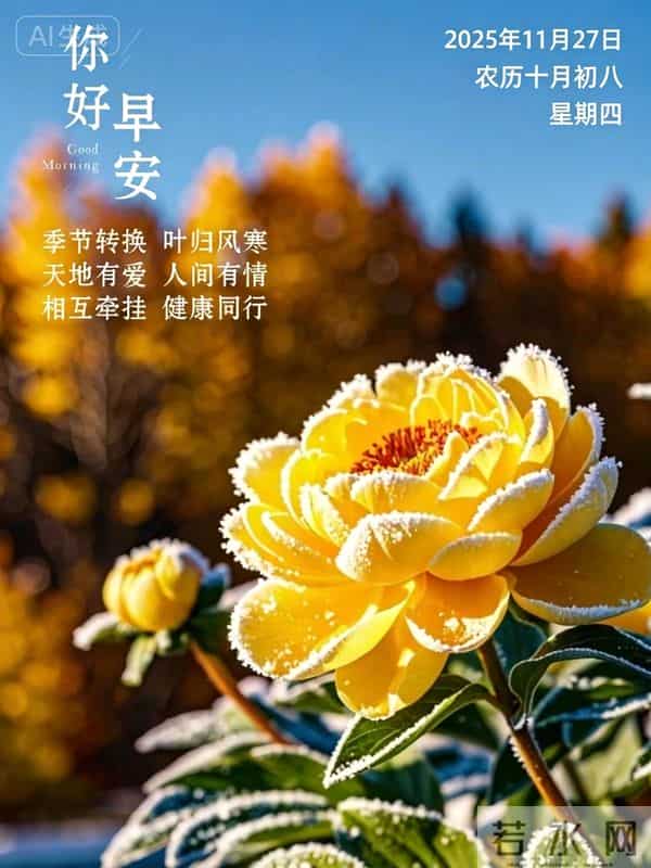 2025.11.27 冬天周四早安愉快!最新精美周四早上好温馨祝福语图片