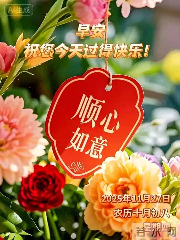 2025年11月第27天,周四早晨祝福语,早安幸福安康图片