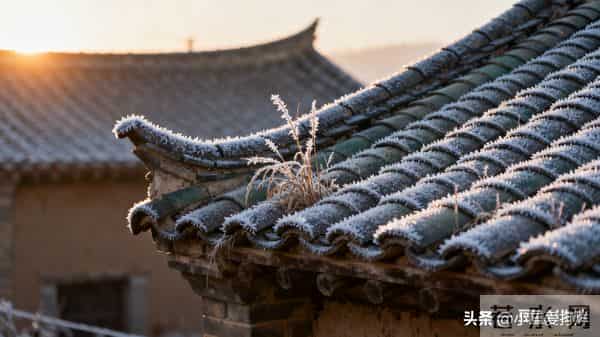 青瓦凝霜,白墙映雪。雪落无声,心逐流年