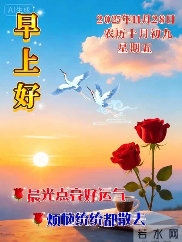 2025年11月28日周五早上好温馨问候语 早安图片 早安祝福精美图片