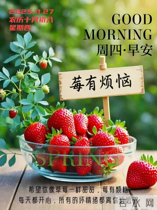 「冬日暖阳」11月27日早上好！初冬的早晨祝福问候语，早安图片