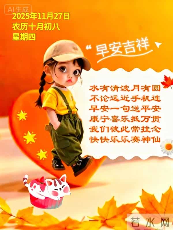 2025.11.27 冬天周四早安愉快!最新精美周四早上好温馨祝福语图片