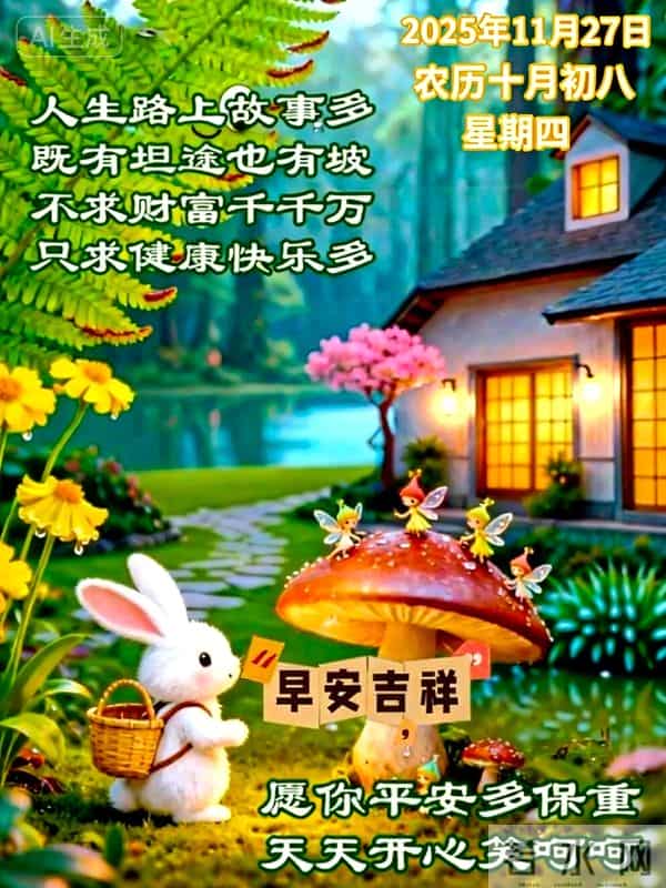 2025.11.27 冬天周四早安愉快!最新精美周四早上好温馨祝福语图片