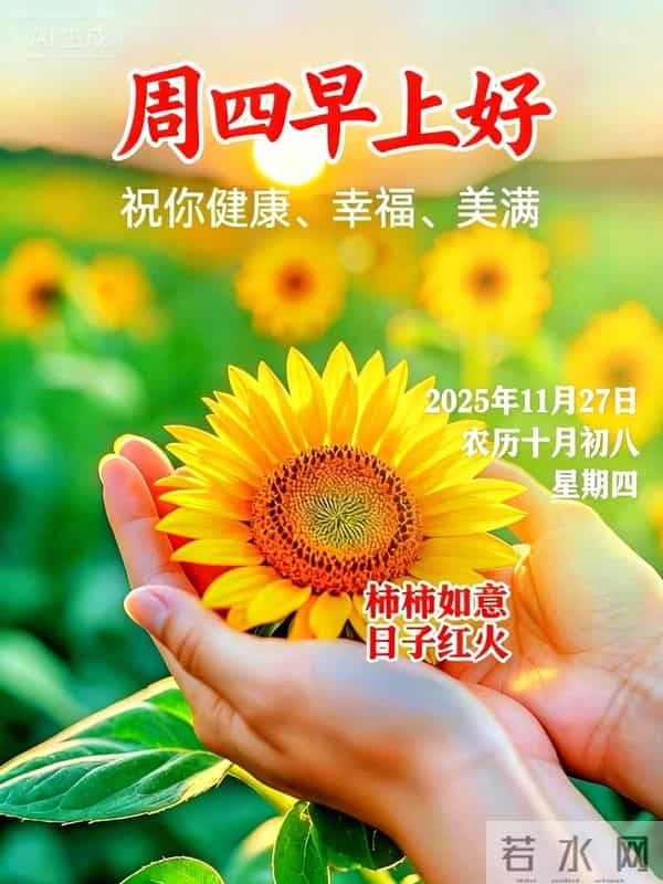 2025年11月第27天,周四早晨祝福语,早安幸福安康图片