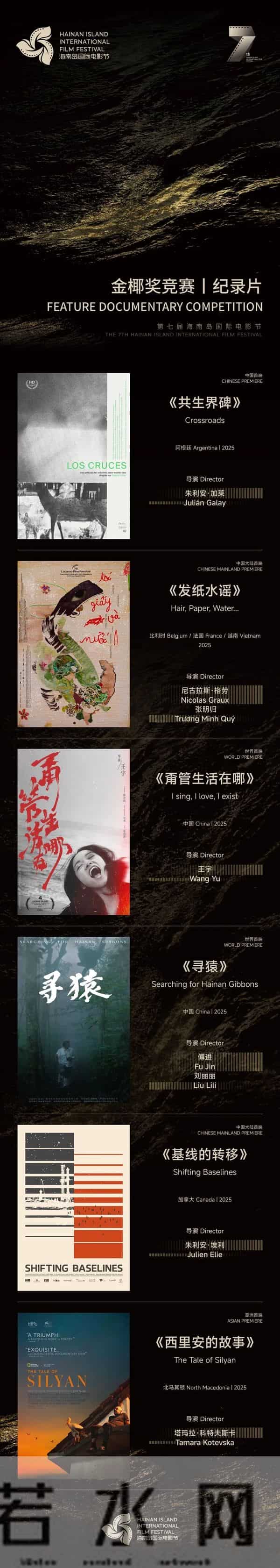 第七届海南岛国际电影节“金椰奖”入围名单公布→