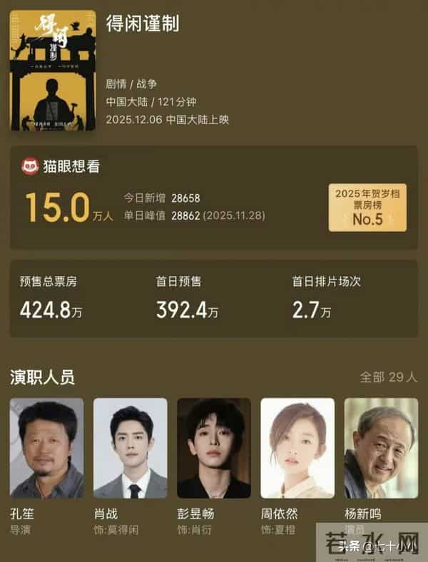 肖战《得闲谨制》突袭式定档,宣发周期仅八天,打破惯例