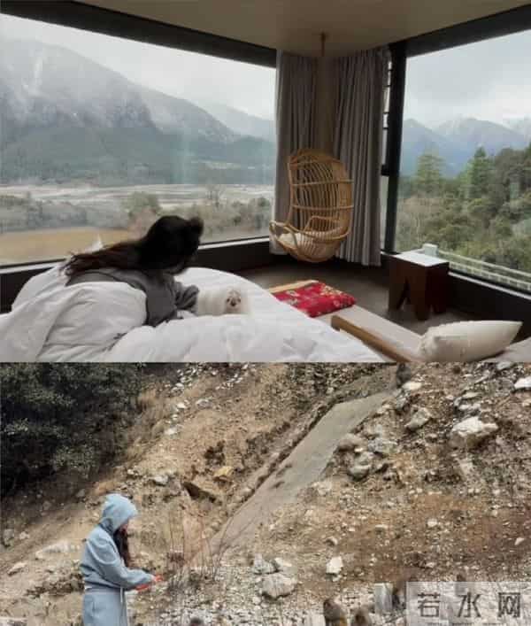 霍思燕夫妇出国旅行，穿40w皮草胖160斤很富态，杜江拎狗包像助理