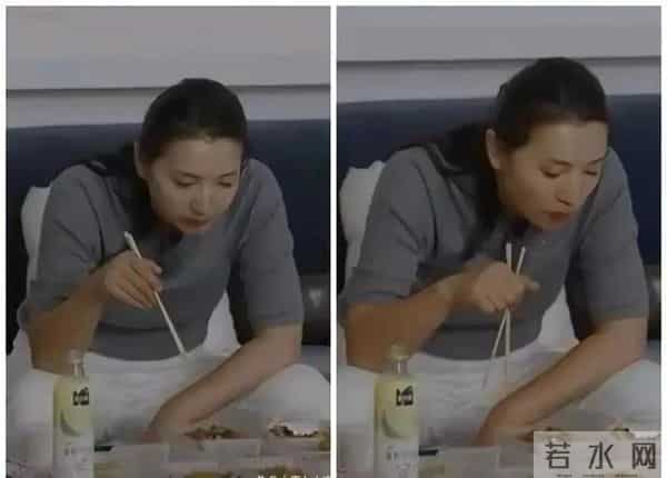 陈好吃饭的时候 两腿岔开 胳膊撑在腿上 皮肤又光又滑 一点都不显老