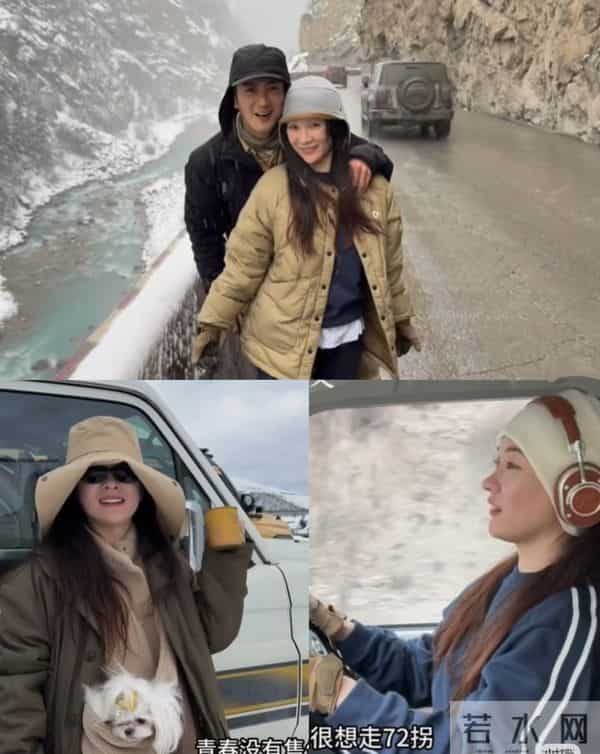 霍思燕夫妇出国旅行，穿40w皮草胖160斤很富态，杜江拎狗包像助理