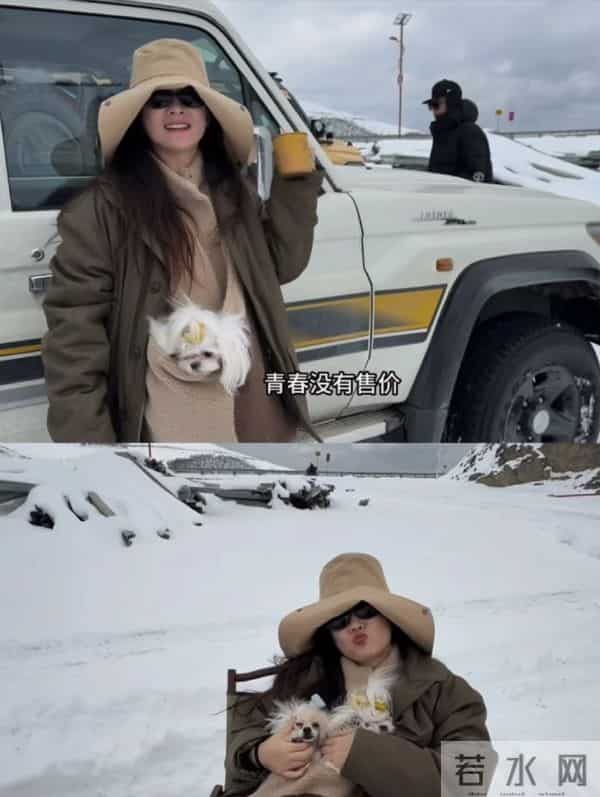 霍思燕夫妇出国旅行，穿40w皮草胖160斤很富态，杜江拎狗包像助理