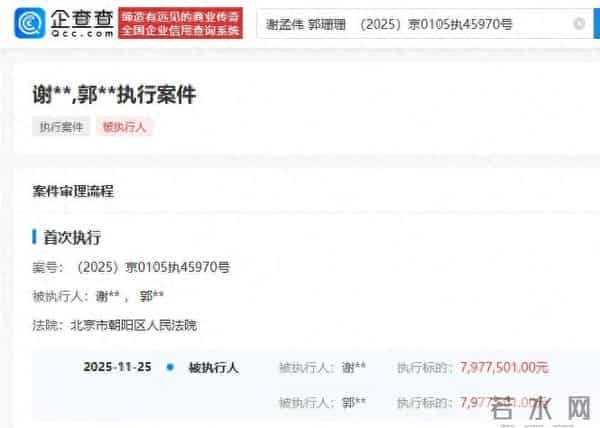 知名演员夫妇再被执行797万