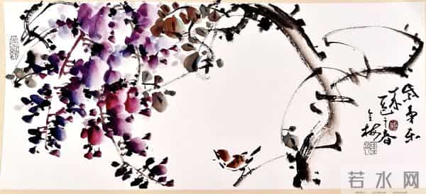 紫藤挂云木，丹青锁阳春｜紫藤花国画精品赏