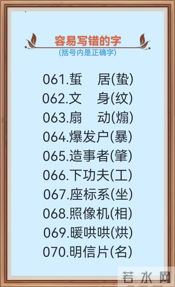 1000个很容易写错的汉字(一),不信你试一下!