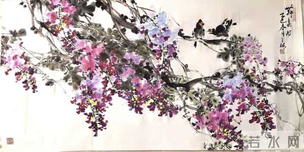 紫藤挂云木，丹青锁阳春｜紫藤花国画精品赏