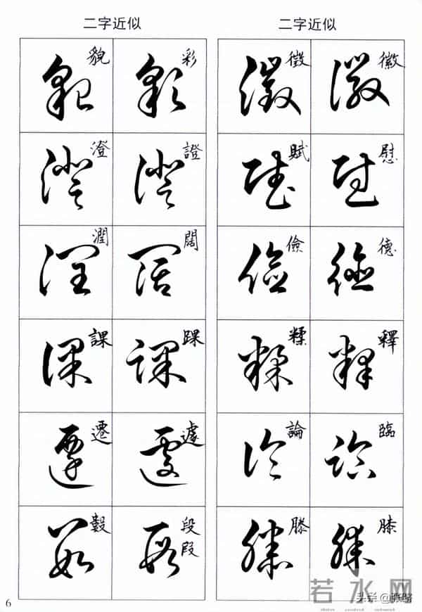 草书二字近似